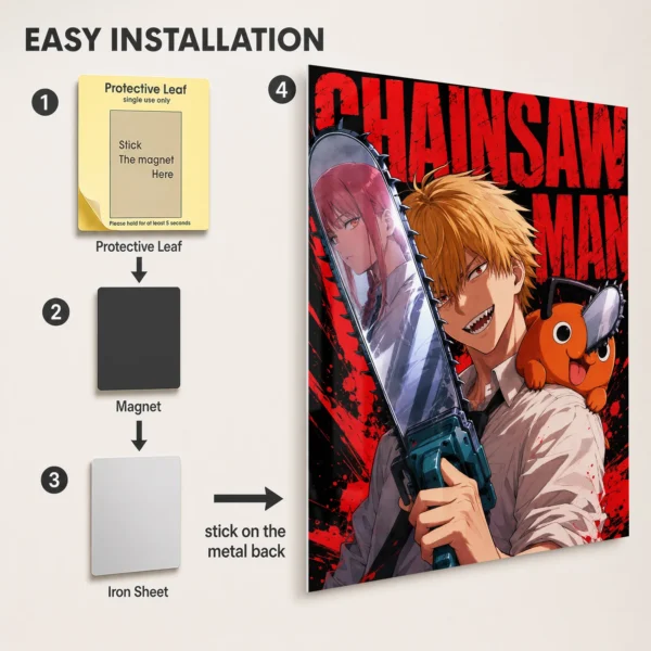 Anime Metal Poster Wall Decor - Chainsaw - Image 2