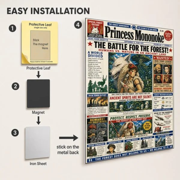 Anime Metal Poster Wall Decor - Forest Princess - A - Image 2