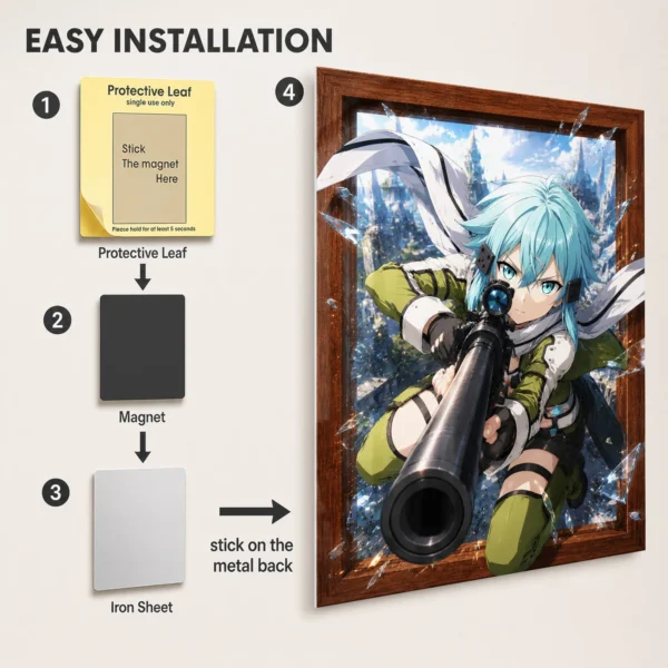Anime Metal Poster Wall Decor - SAO - Sinon - Image 2