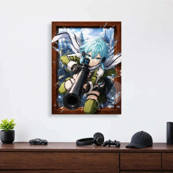 Anime Metal Poster Wall Decor - SAO - Sinon - Image 4