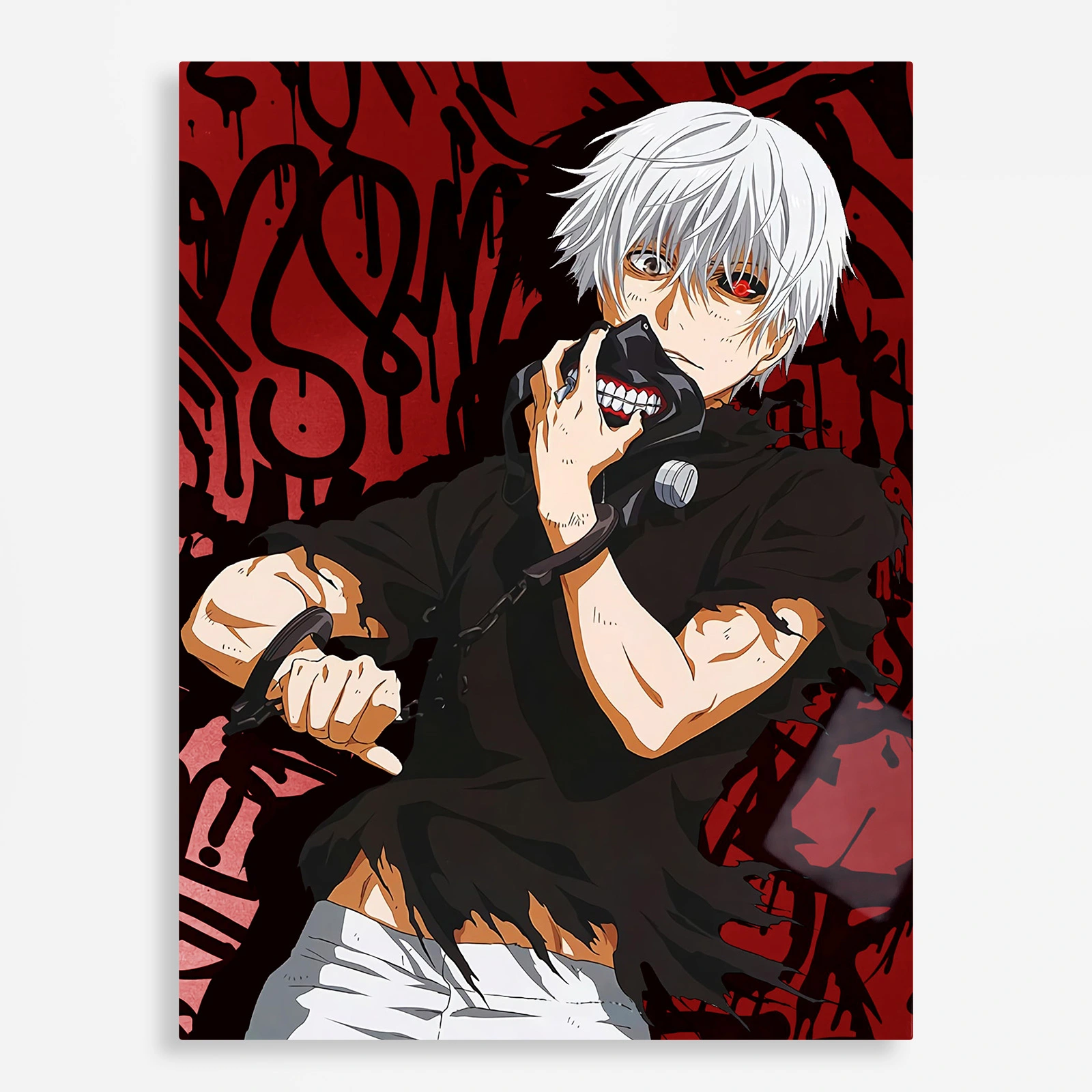 anime metal poster (414) s1 Anime Metal Poster Wall Decor - Tokyo - Ken Kaneki - Image 1
