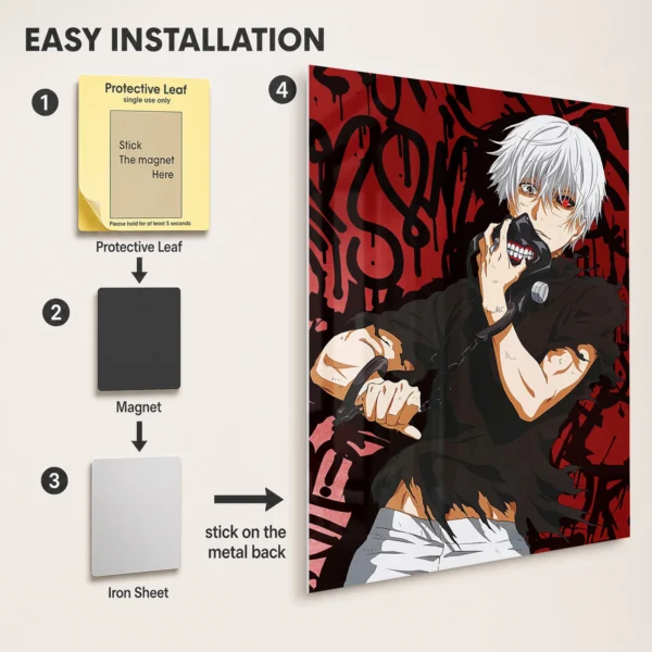 Anime Metal Poster Wall Decor - Tokyo - Ken Kaneki - Image 2