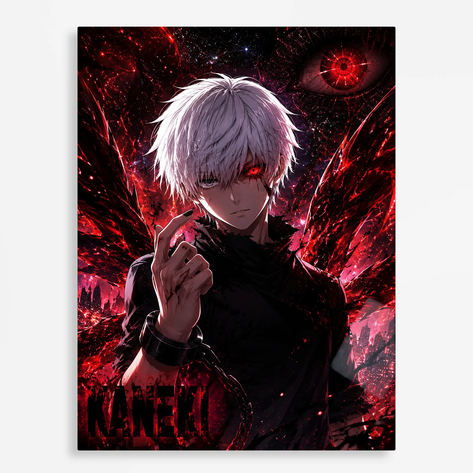 anime metal poster (416) s1 Anime Metal Poster Wall Decor - Tokyo - Ken Kaneki - B - Image 1