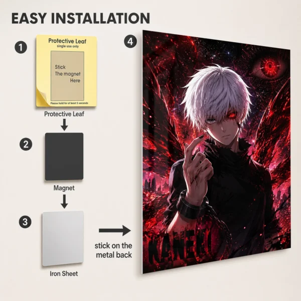 Anime Metal Poster Wall Decor - Tokyo - Ken Kaneki - B - Image 2