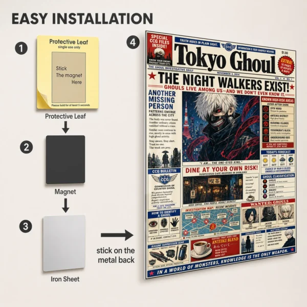 Anime Metal Poster Wall Decor - Tokyo - Ken Kaneki - C - Image 2