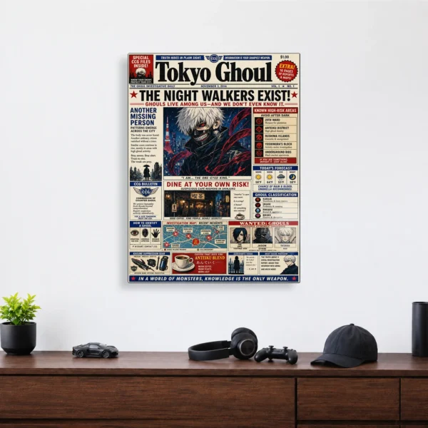 Anime Metal Poster Wall Decor - Tokyo - Ken Kaneki - C - Image 4