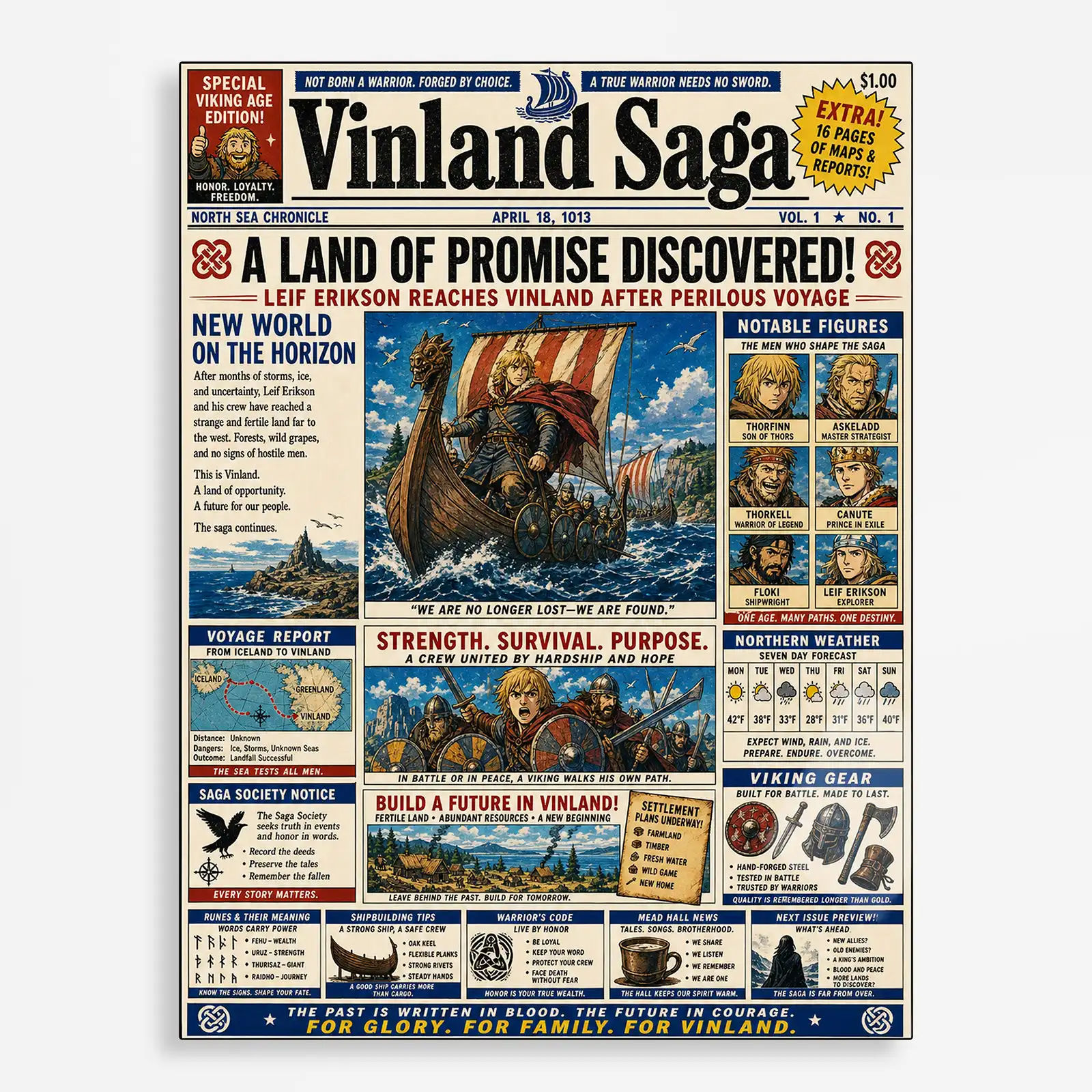 anime metal poster (420) s1 Anime Metal Poster Wall Decor - Vinland - Thorfinn - A - Image 1