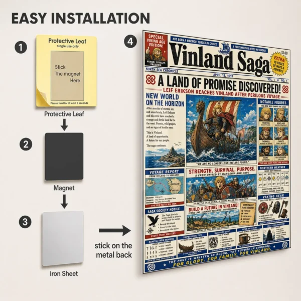 Anime Metal Poster Wall Decor - Vinland - Thorfinn - A - Image 2