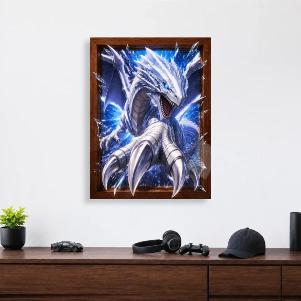 Anime Metal Poster Wall Decor - YGO Blue-Eyes White Dragon - Image 4