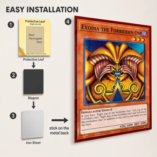 Anime Metal Poster Wall Decor - YGO Exodia The Forbidden One - Image 2