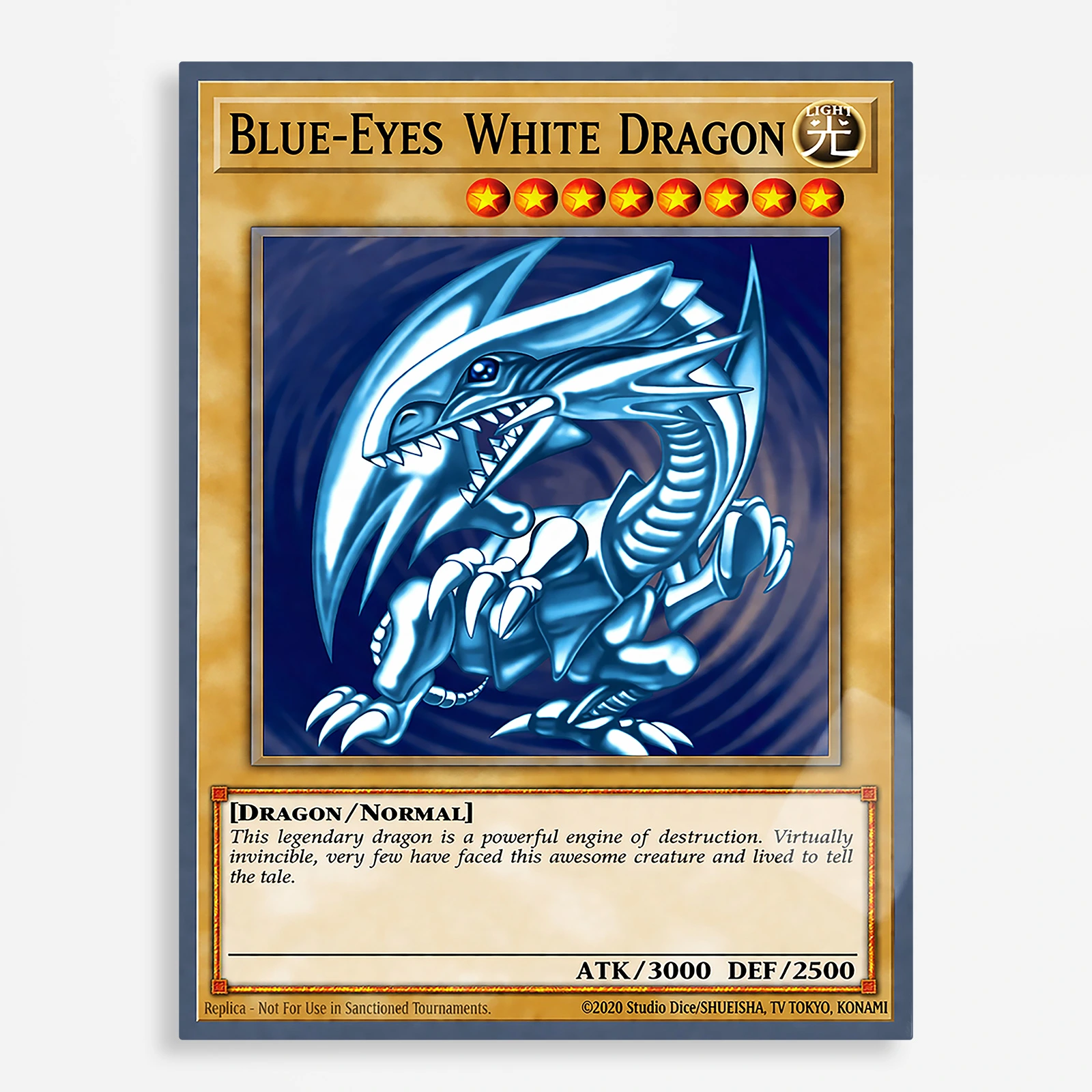 anime metal poster (426) s1 Anime Metal Poster Wall Decor - YGO Blue-Eyes White Dragon - A - Image 1