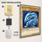 Anime Metal Poster Wall Decor - YGO Blue-Eyes White Dragon - A - Image 2