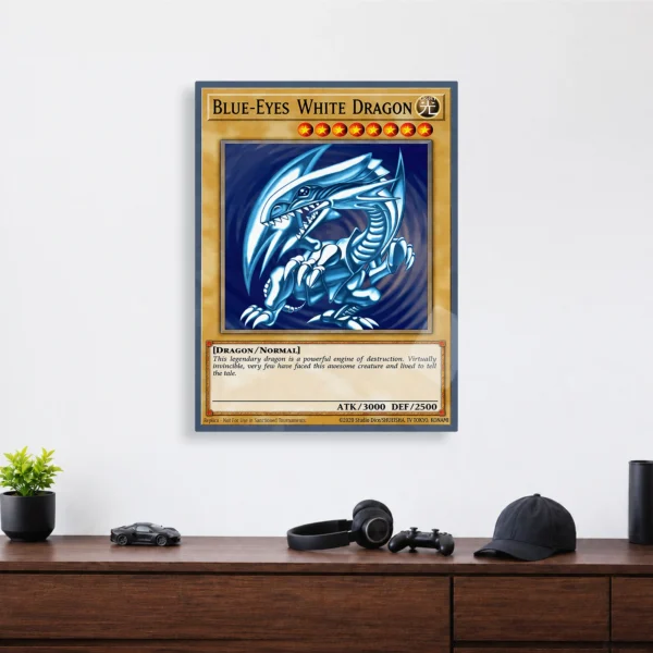 Anime Metal Poster Wall Decor - YGO Blue-Eyes White Dragon - A - Image 4