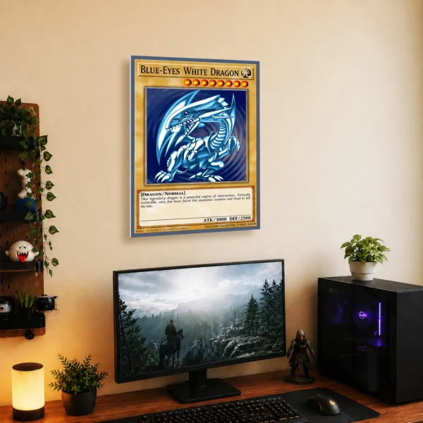 Anime Metal Poster Wall Decor - YGO Blue-Eyes White Dragon - A - Image 5