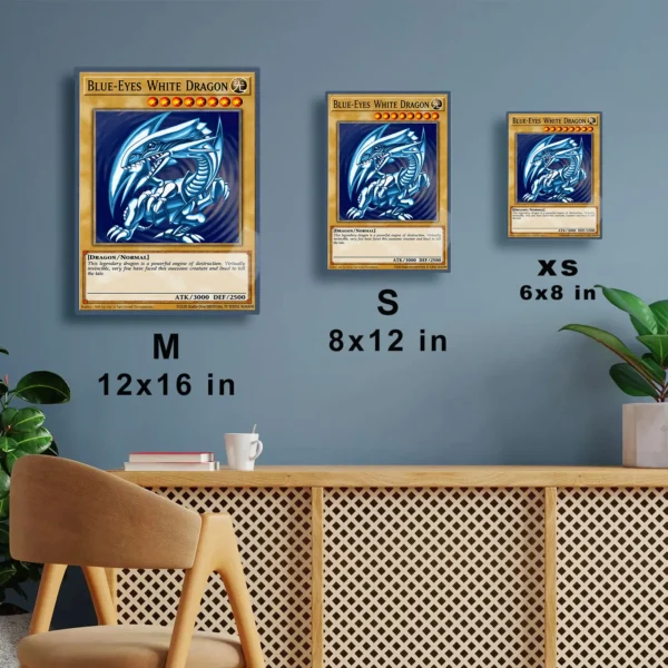 Anime Metal Poster Wall Decor - YGO Blue-Eyes White Dragon - A - Image 7