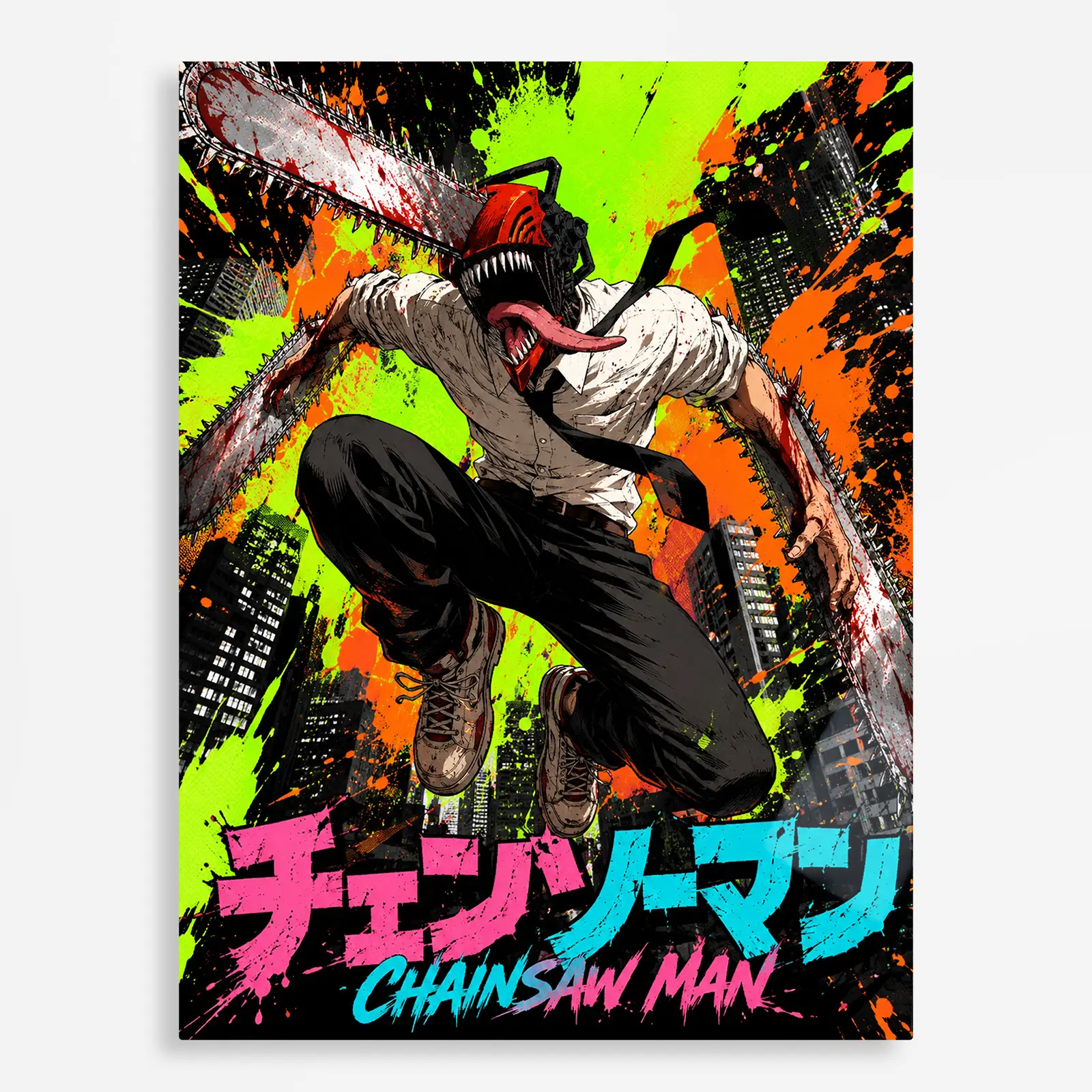 anime metal poster (43) s1 Anime Metal Poster Wall Decor - Chainsaw - C - Image 1