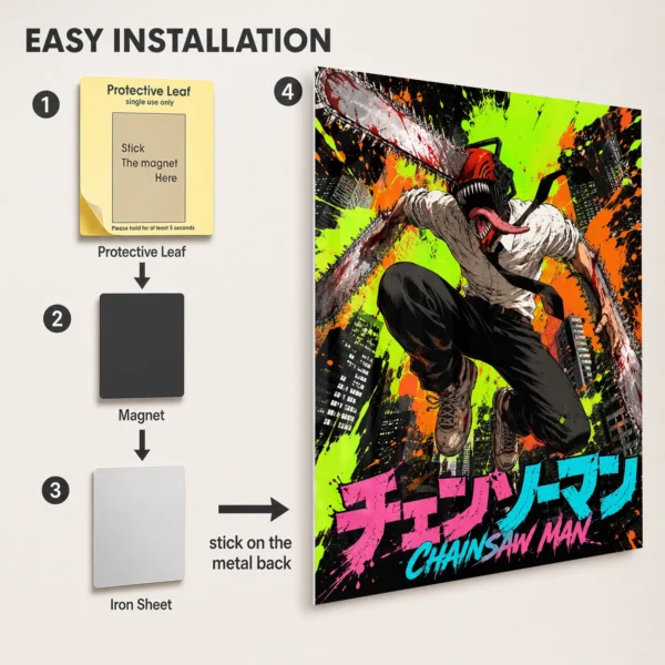 Anime Metal Poster Wall Decor - Chainsaw - C - Image 2