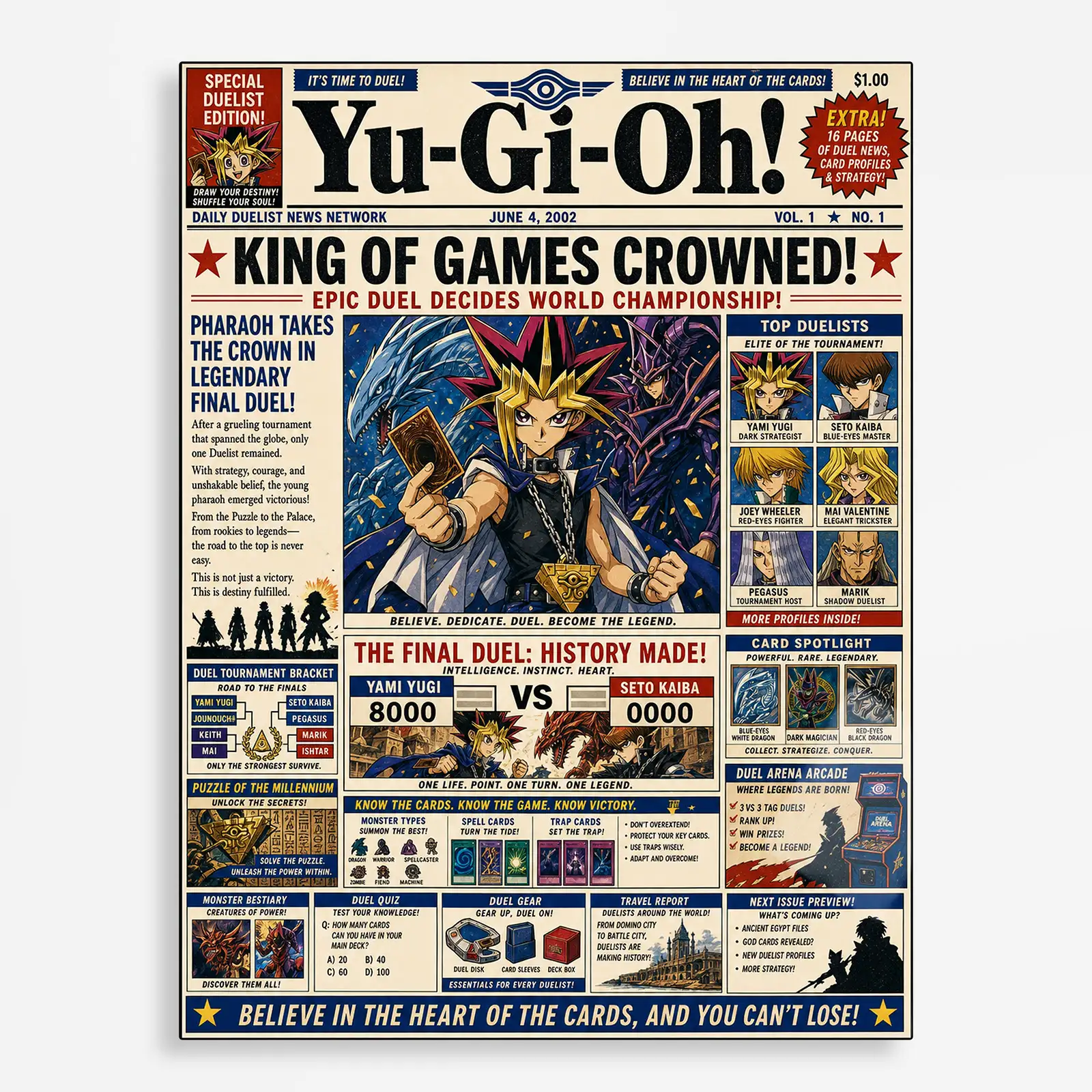 anime metal poster (432) s1 Anime Metal Poster Wall Decor - YGO - Yami Yugi - Image 1