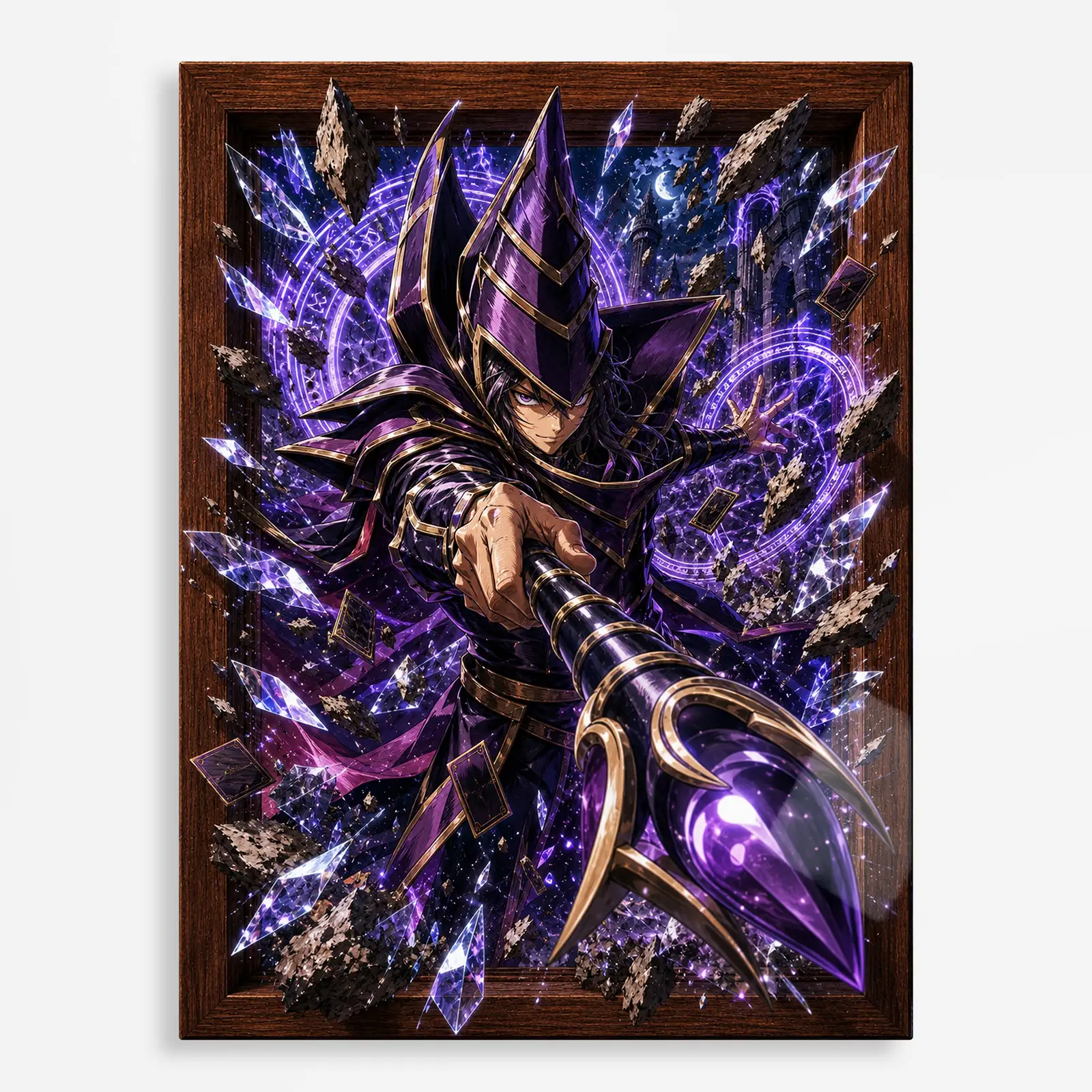 anime metal poster (435) s1 Anime Metal Poster Wall Decor - YGO - Dark Magician - Image 1