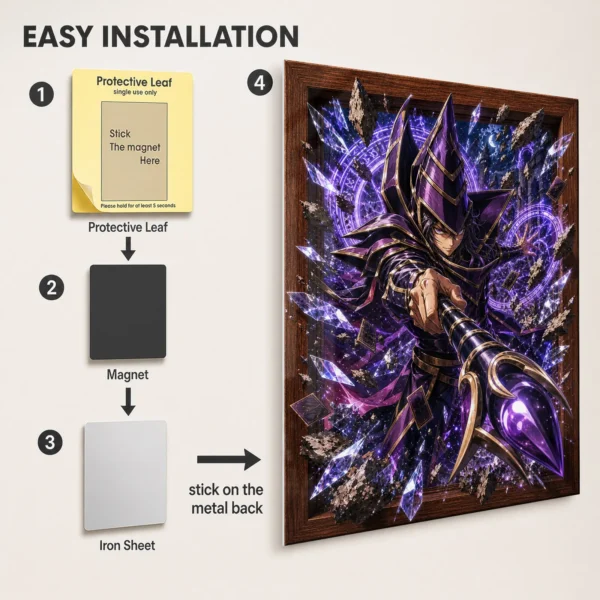 Anime Metal Poster Wall Decor - YGO - Dark Magician - Image 2