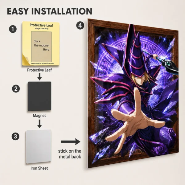 Anime Metal Poster Wall Decor - YGO - Dark Magician - A - Image 2