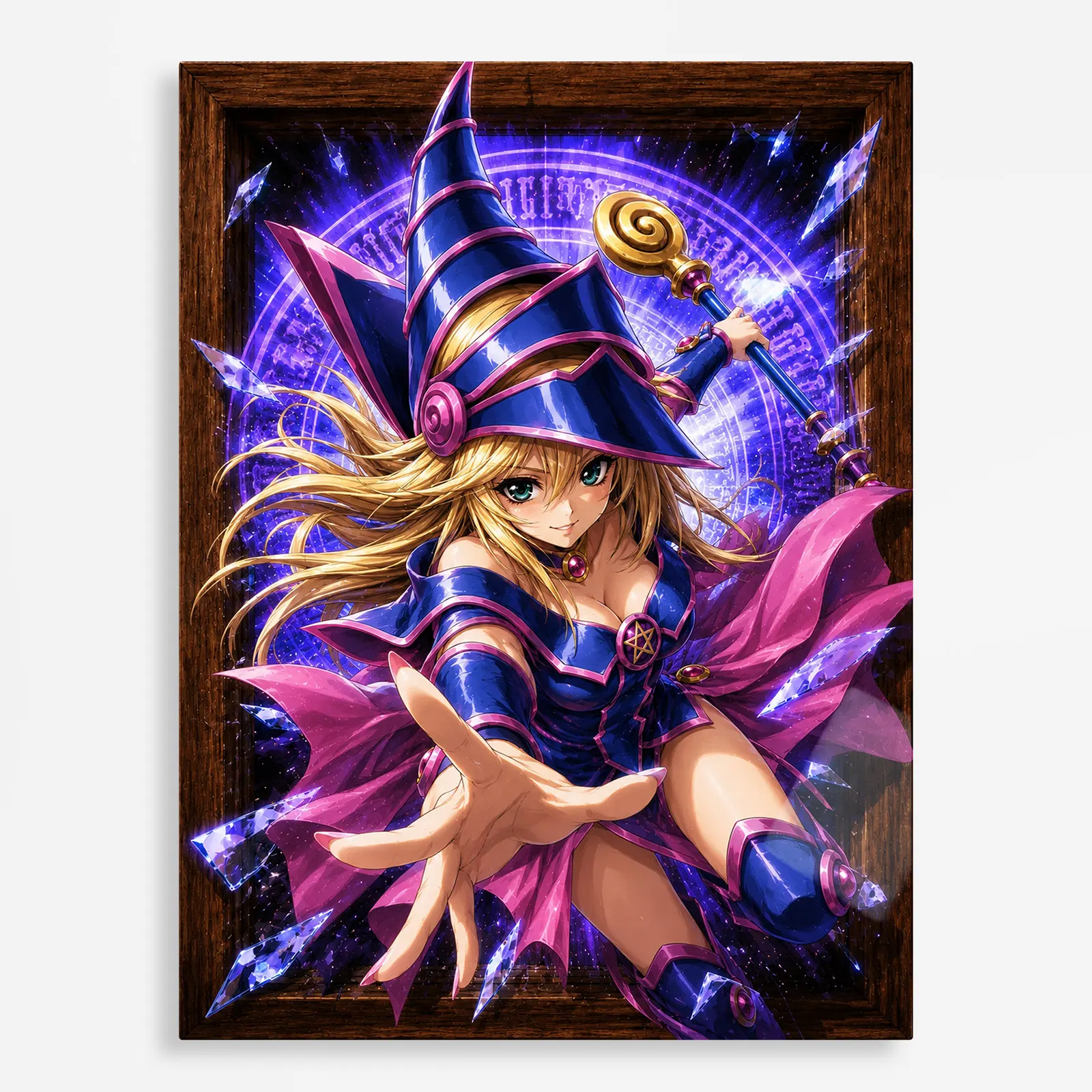 anime metal poster (437) s1 Anime Metal Poster Wall Decor - YGO - Dark Magician Girl - Image 1