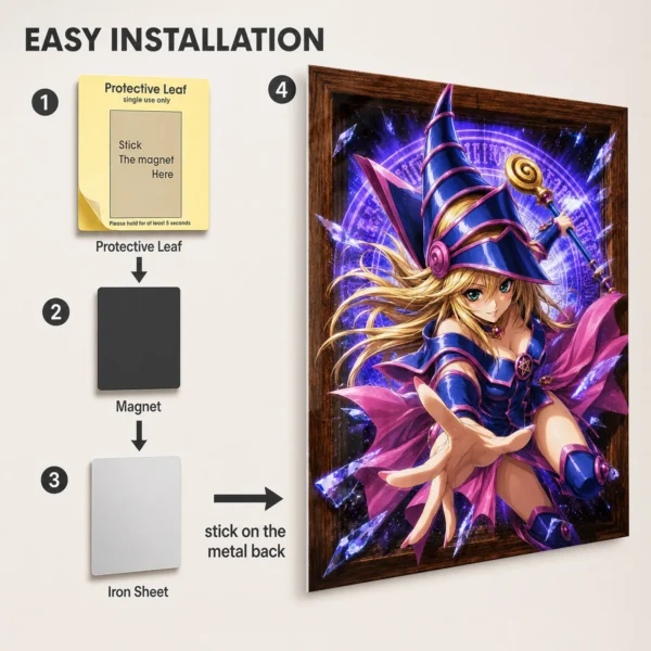 Anime Metal Poster Wall Decor - YGO - Dark Magician Girl - Image 2