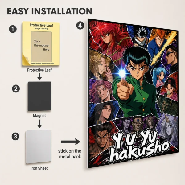 Anime Metal Poster Wall Decor - YYH - Image 2