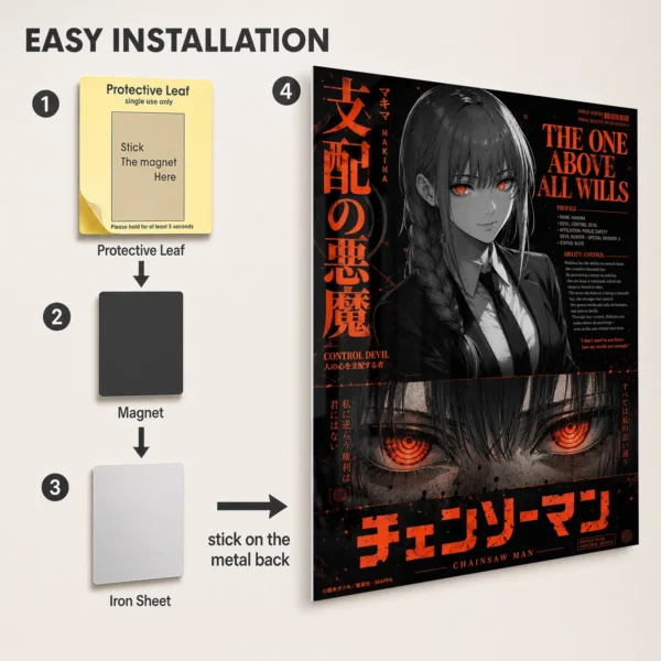 Anime Metal Poster Wall Decor - Chainsaw - D - Image 2