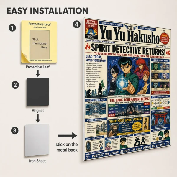 Anime Metal Poster Wall Decor - YYH - A - Image 2