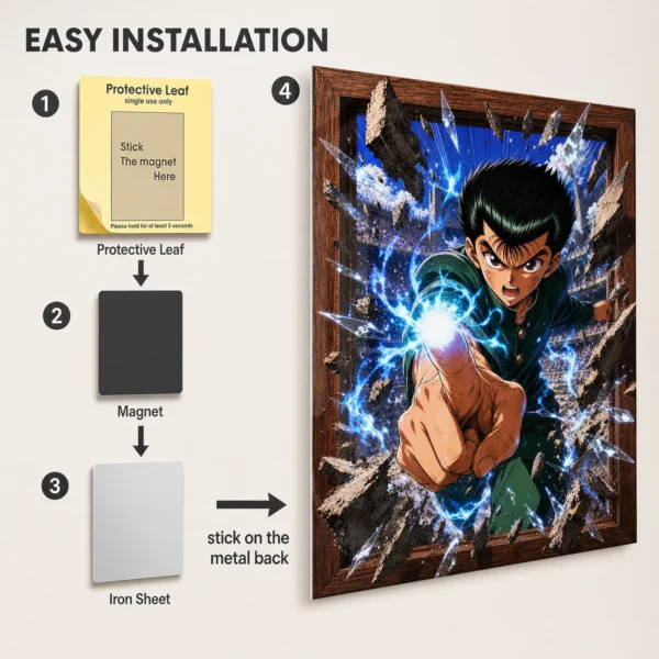 Anime Metal Poster Wall Decor - YYH - B - Image 2