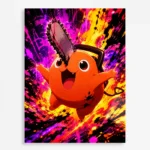 Anime Metal Poster Wall Decor - Chainsaw Pochita - A