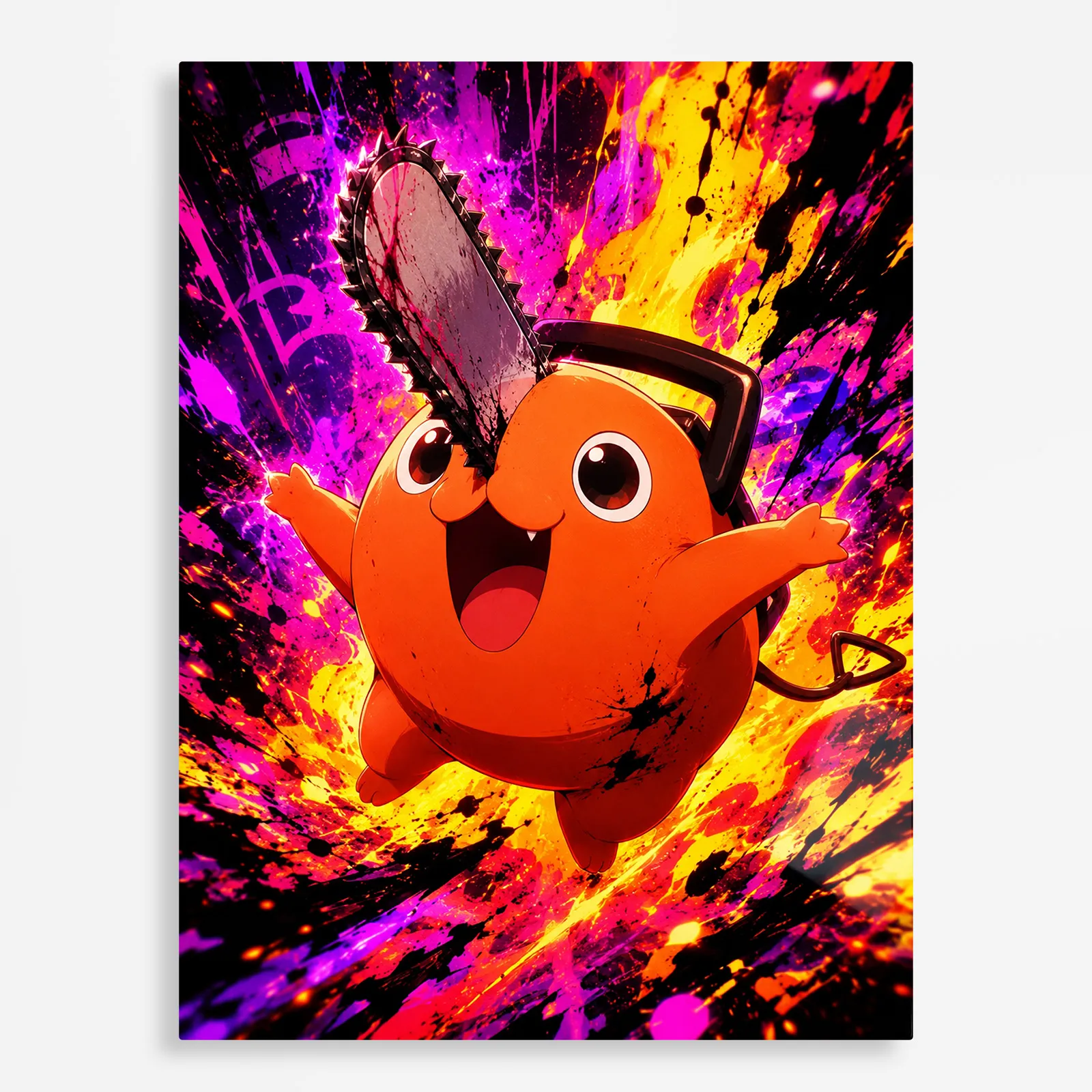 anime metal poster (46) s1 Anime Metal Poster Wall Decor - Chainsaw Pochita - A - Image 1
