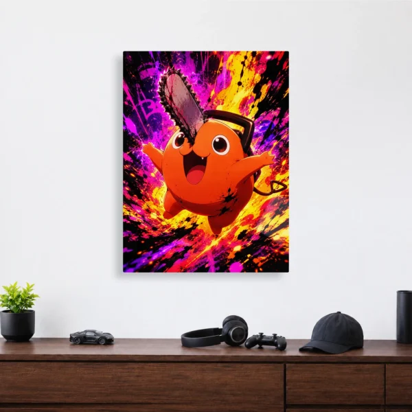 Anime Metal Poster Wall Decor - Chainsaw Pochita - A - Image 4