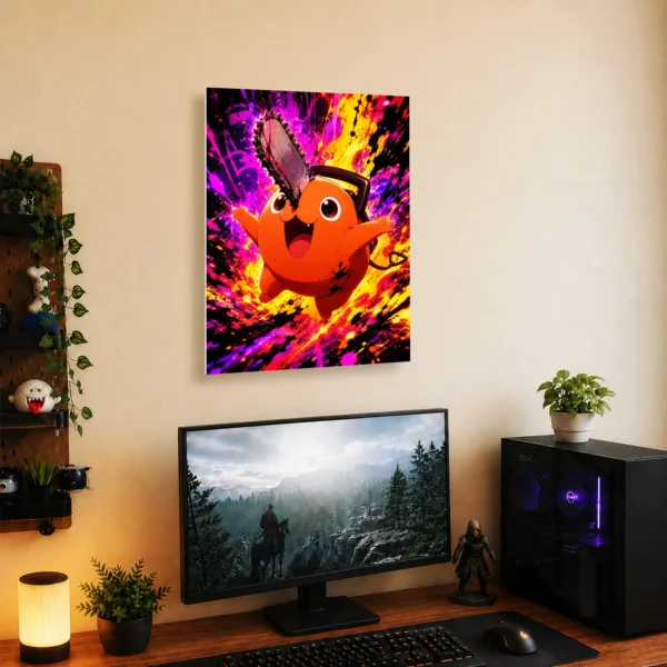 Anime Metal Poster Wall Decor - Chainsaw Pochita - A - Image 5