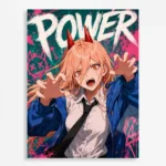 Anime Metal Poster Wall Decor - Chainsaw Power - A