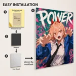 Anime Metal Poster Wall Decor - Chainsaw Power - A - Image 2
