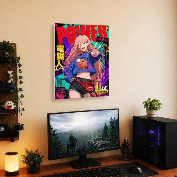 Anime Metal Poster Wall Decor - Chainsaw Power - C - Image 5