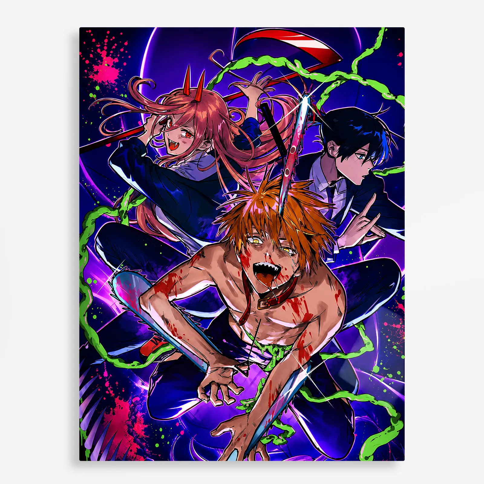 anime metal poster (50) s1 Anime Metal Poster Wall Decor - Chainsaw - G - Image 1