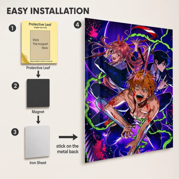 Anime Metal Poster Wall Decor - Chainsaw - G - Image 2