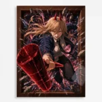 Anime Metal Poster Wall Decor - Chainsaw Power - D