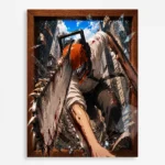 Anime Metal Poster Wall Decor - Chainsaw Power - M