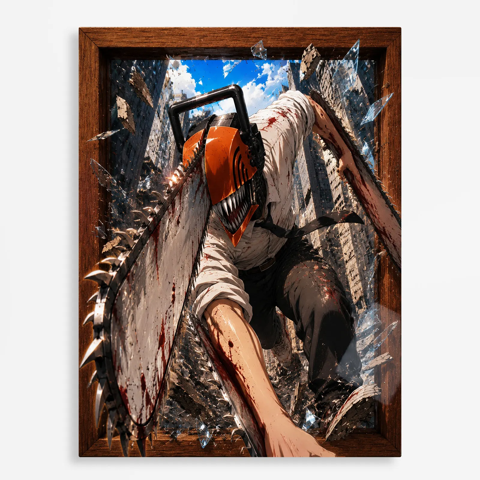 anime metal poster (53) s1 Anime Metal Poster Wall Decor - Chainsaw Power - M - Image 1
