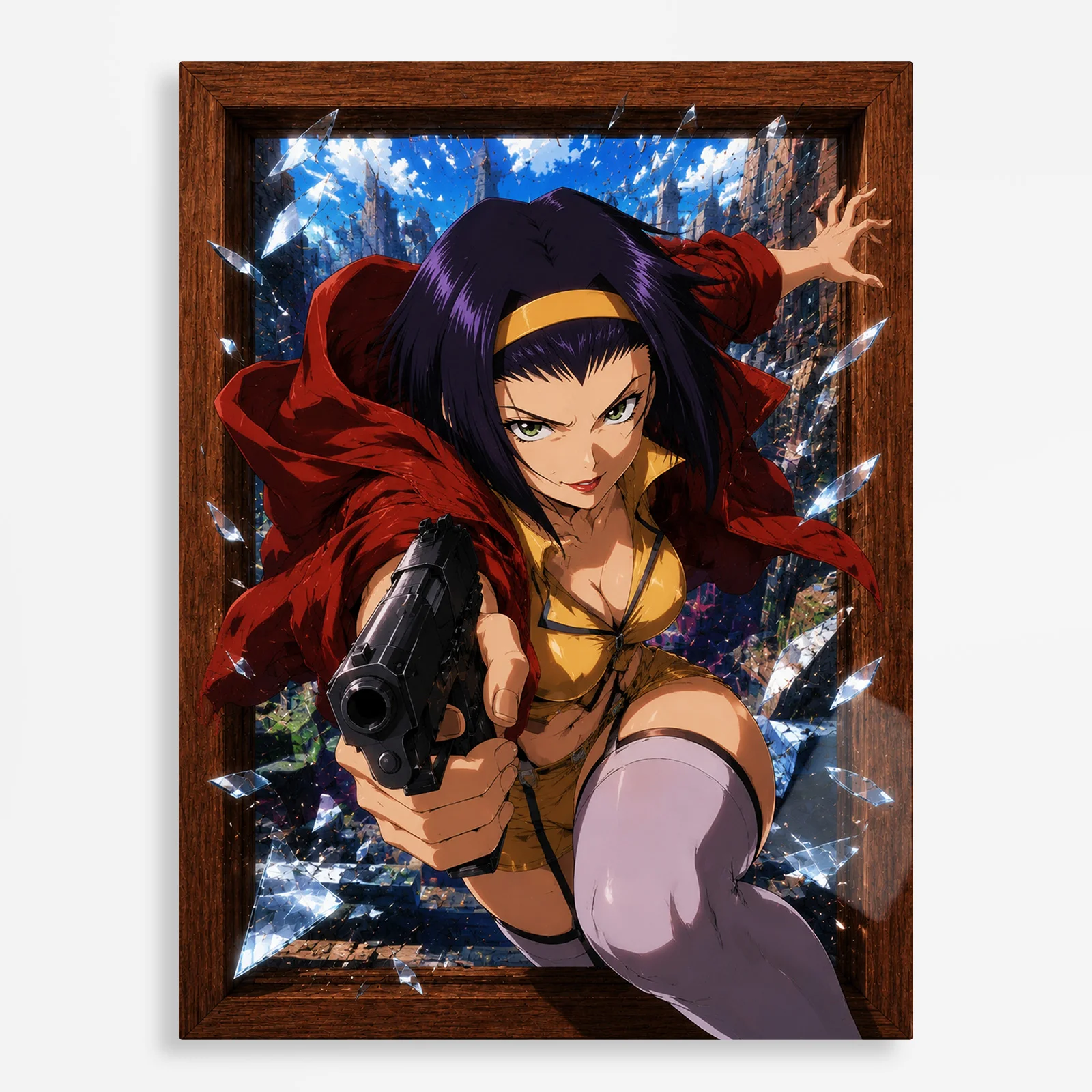 anime metal poster (54) s1 Anime Metal Poster Wall Decor - Cowboy Faye Valentine - Image 1