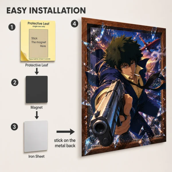 Anime Metal Poster Wall Decor - Cowboy Spike Spiegel - Image 2