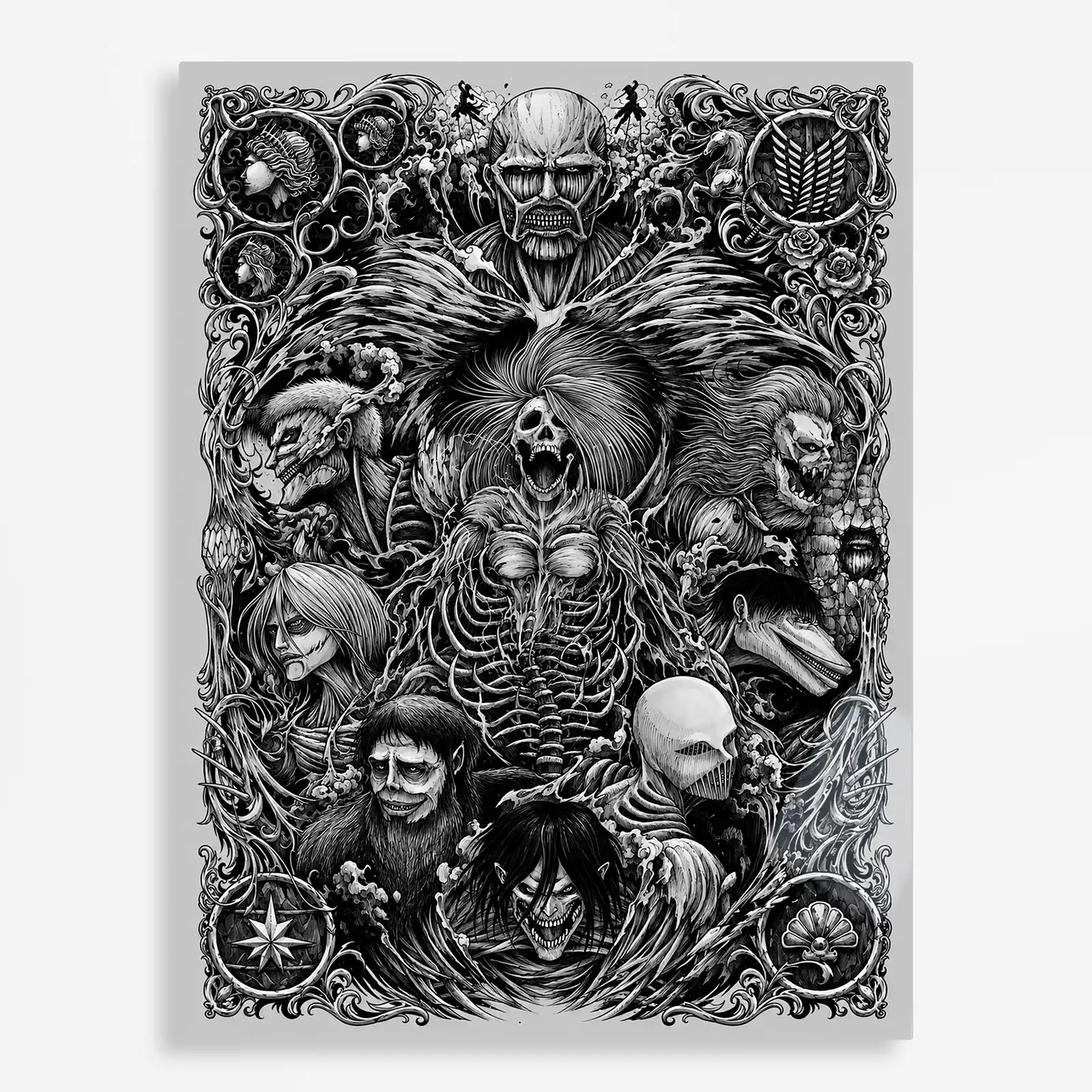 anime metal poster (6) s1 Anime Metal Poster Wall Decor - AOT Nine Titan - Image 1