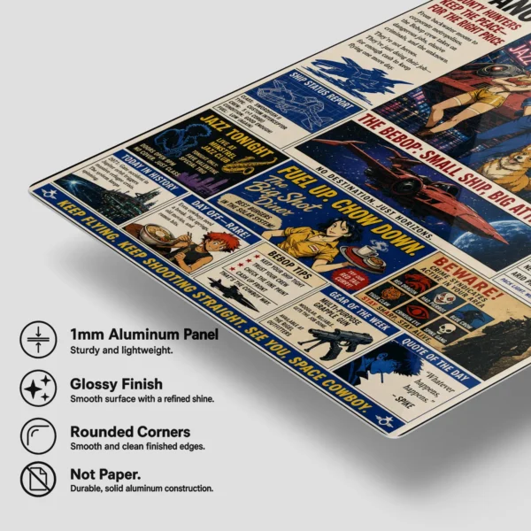 Anime Metal Poster Wall Decor - Cowboy Newspaper - Image 6
