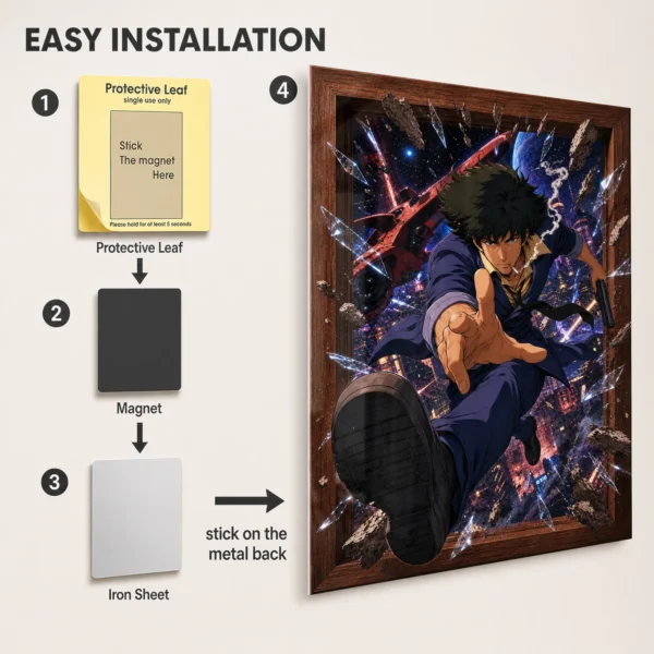 Anime Metal Poster Wall Decor - Cowboy Spike Spiegel - B - Image 2
