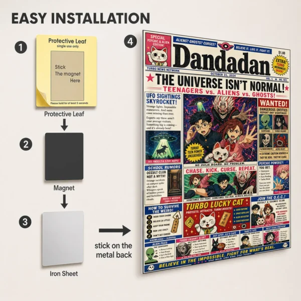 Anime Metal Poster Wall Decor - Danda Newspaper - Image 2