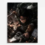 Anime Metal Poster Wall Decor - AOT Levi Ackerman